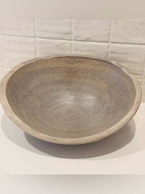 Spencer Peterson Hand Crafted Oak Driftwood 13” Wooden Bowl New Grey